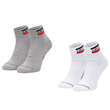 Levi's Mid Cut 2PPK Socks 37157-0146 męskie skarpetki białe - Levi's