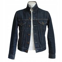 LEVI STRAUSS JEANSOWA KURTKA GRANATOWA Z KLASYCZNYMI KIESZENIAMI S 16BA Inna marka