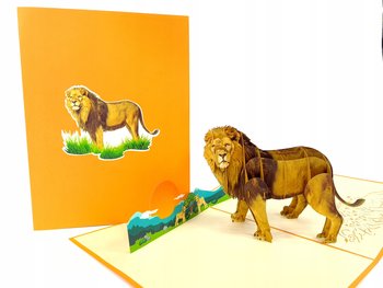 Lew Tygrys Kartka 3d Zwierzęta Dzieci Krów Lew - GrandGift