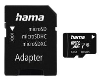 Lexar, Karta pamięci HAMA Micro SDXC 64GB C10, 80MB/s + ADAPTER SD
