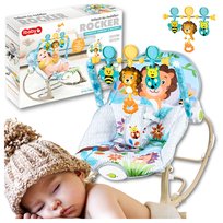 Leżaczek Bujaczek Dla Niemowląt Dziecka Wibracje Dzwięk Regulowany Składany
