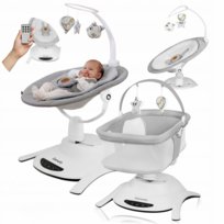 Leżaczek bujaczek elektryczny + gondola 2w1 lionelo Bella Set Grey Concrete