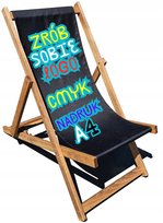 Leżak drewniany bukowy PREMIUM CZARNY z nadrukiem LOGO fullcolor CMYK do a4