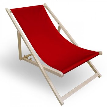 Leżak drewniany do ogrodu lub na plażę 599 434-10-12 czerwony - Vipro Group