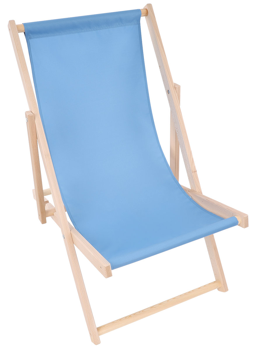 Leżak drewniany, plażowy, ogrodowy, składany, ROYOKAMP Classic, chabrowy