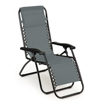 Leżak fotel ogrodowy plażowy składany relax szary - Inny producent