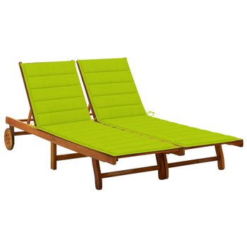 Leżak ogrodowy drewniany z poduszką, 200x118x30 cm - Zakito Europe