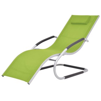 Leżak ogrodowy ergonomiczny z poduszką, zielono-sz - Zakito Europe
