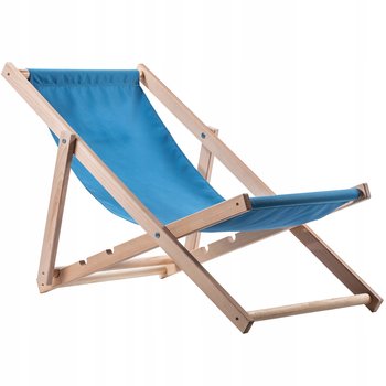 Leżak Ogrodowy Fotel Plażowy Składany Drewniany - KADAX