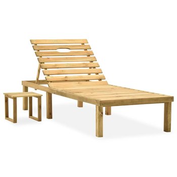 Leżak ogrodowy ze stolikiem, impregnowane drewno sosnowe - vidaXL