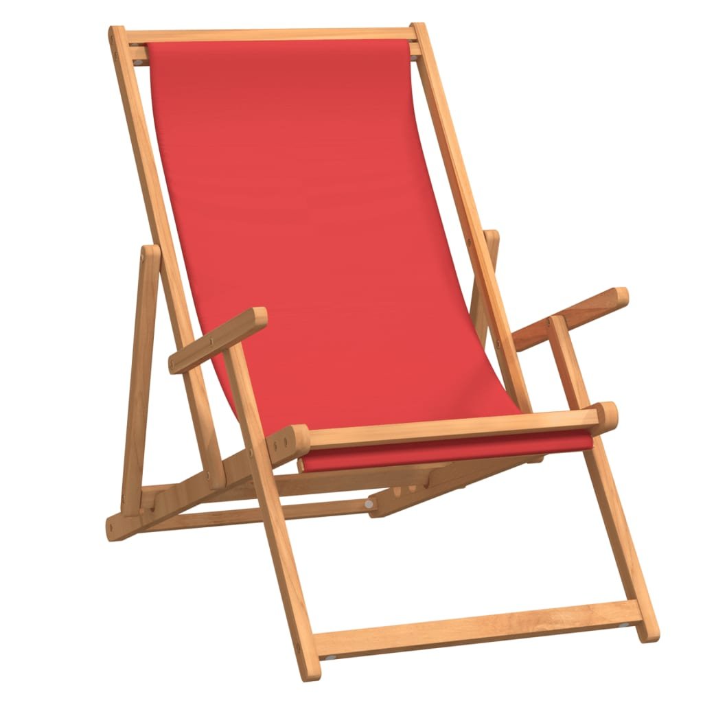 Фото - Садові меблі Leżak plażowy drewniany czerwony 60x126x87,5 cm
