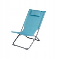 Leżak plażowy, krzesło plażowe, leżak ogrodowy, krzesło składane, niebieskie