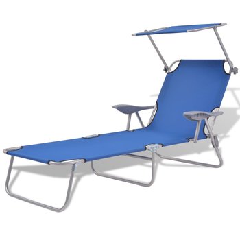 Leżak plażowy składany, niebieski, 58x189x27 cm / AAALOE - Inny producent