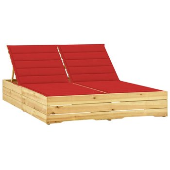Leżak podwójny z poduszką 198x135 cm, czerwony - Zakito Europe