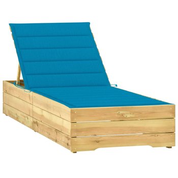 Leżak z niebieską poduszką, impregnowane drewno sosnowe - vidaXL