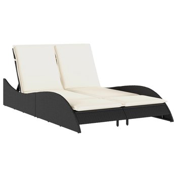 Leżanka z poduszkami, czarna, 114x205x73 cm, polir - vidaXL