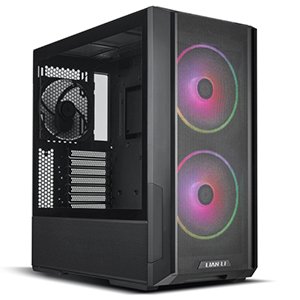 Lian Li LancooL 216 Obudowa komputera Mid Tower ze stali czarnej i szkła hartowanego, w zestawie 2 wentylatory PWM 160 mm (bez RGB) - LANCOOL 216X czarna - Lian Li