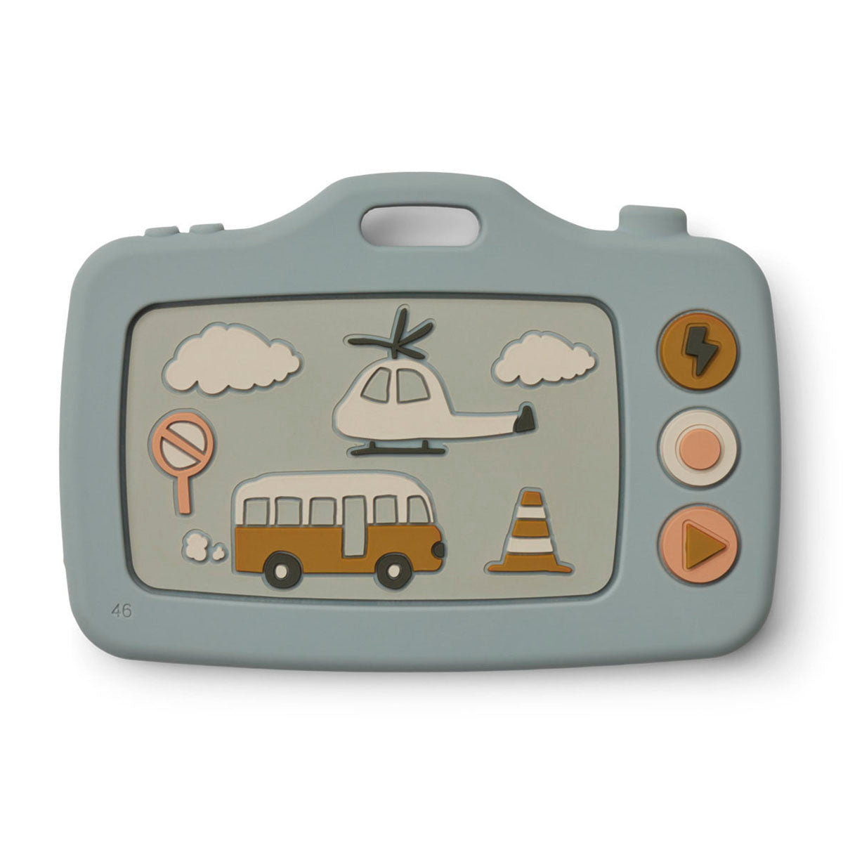 Liewood Silikonowy gryzak aparat dla dzieci Vehicles Dove blue multi