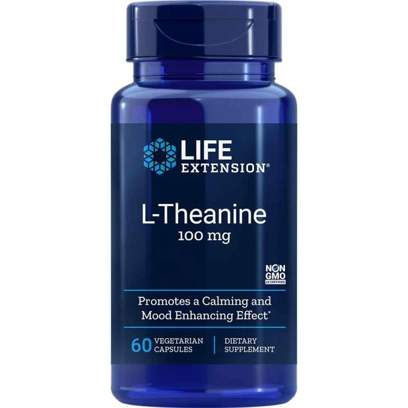 Фото - Амінокислоти Life Extension , L-Theanine, 100 Mg, Suplement diety, 60 kaps. 