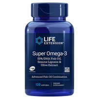 Life Extension Super Omega-3 Epa/Dha With Sesame Lignans&Olive Fruit Extract Suplement diety, 120 kaps.