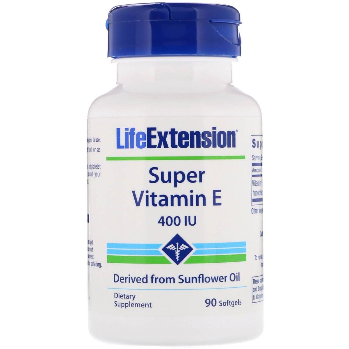 Фото - Вітаміни й мінерали Lifecell Life Extension, Witamina E 400 IU, Suplement diety, 90 kaps. 