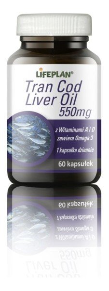 Zdjęcia - Witaminy i składniki mineralne Lifecell LifePlan, suplement diety Tran cod liver oil 550mg, 60 kapsułek 