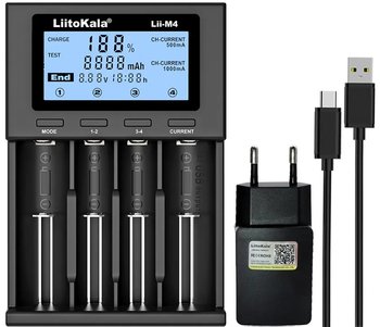 LiitoKala Lii-M4 Ładowarka ogniw akumulatorów Li-Ion AAA 18650 + ADAPTER - LiitoKala