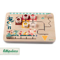 LILLIPUTIENS Drewniana tablica labirynt sensoryczny Lodziarnia 18 m+ - Lilliputiens