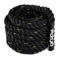 Lina Treningowa z Powlekanymi Końcówkami do Treningu Siłowego, Wytrzymałościowego i Koordynacyjnego, Profesjonalna Uderzeniowa Lina Zamachowa do Ćwiczeń Crossfit FIZYO Battle Rope - Wzmocnienie Mięśni 9 m Fizyo