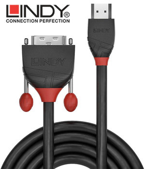 Lindy Black Line 36270 - Kabel HDMI - DVI-D Single Link – 0,5m : Kolor - 0,5m - Lindy