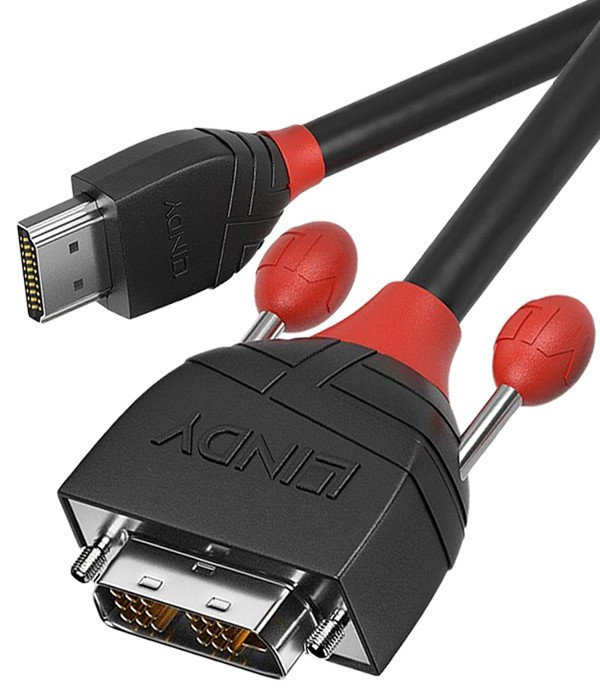 Фото - Кабель Lindy Black Line 36274 - Kabel HDMI - DVI-D Single Link – 5m : Kolor - 5m 