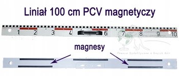 Linijka 100 cm liniał PCV biały lekki magnetyczny - PHU Lewandowski