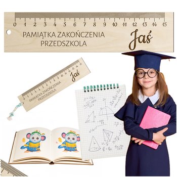 Linijka na zakończenie przedszkola Upominki dla uczniów linijka z IMIENIEM - SMX Design