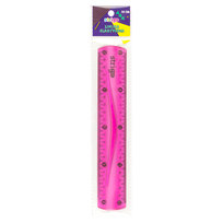 Linijka szkolna 20cm elastyczna STRIGO różowa Strigo