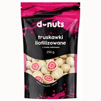Liofilizowane truskawki w białej czekoladzie 250 g – praliny owocowe premium | D-Nuts