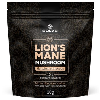 Lion's Mane (Soplówka jeżowata) 10:1 Mushroom Powder 30 g / Solve Labs Suplement diety - Raisin