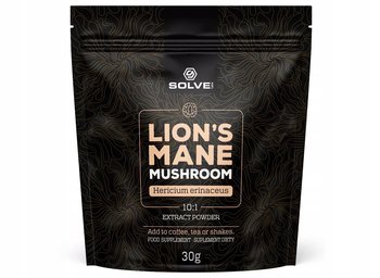 LION'S MANE : (SOPLÓWKA JEŻOWATA) 10:1 MUSHROOM POWDER 30G || Solve Labs - Solve Labs