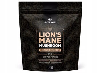 LION'S MANE (SOPLÓWKA JEŻOWATA) 10:1 MUSHROOM POWDER 50G || Solve Labs - Solve Labs