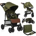 Lionelo, Emma plus, Wózek spacerowy + torba, Forest Green, Zielony&nbsp;-&nbsp;Lionelo