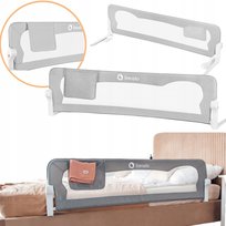 Lionelo, Eva, Barierka ochronna do łóżka, 42 cm wysokości, Szara