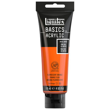 Liquitex Basics, farba akrylowa, 118 ml, kolor 982 Fluo orange, pomarańczowy - LIQUITEX