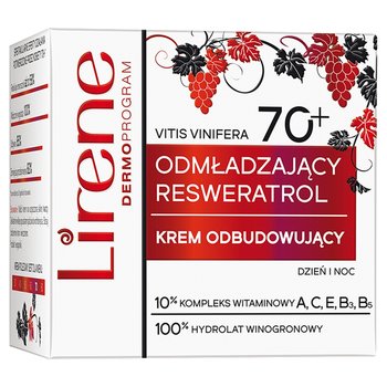 Lirene, Odmładzający Resweratrol, Krem odbudowujący na dzień i noc 70+, 50 ml - Lirene