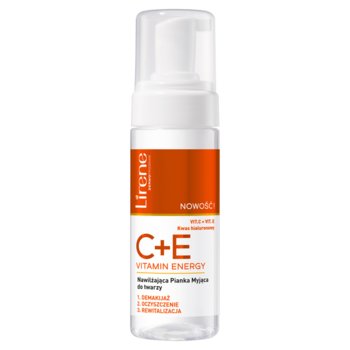 Lirene, Vitamin Energy, Nawilżająca pianka myjąca do twarzy z witaminami C+E, 150 ml - Lirene