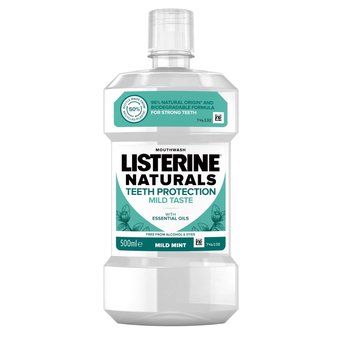 Listerine, Teeth Protection Naturals, Płyn do płukania jamy ustnej, 500 ml - Listerine