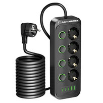 Listwa PRZEDŁUŻACZ PANTHERISE 4 GNIAZDA 2xUSB-A 3x USB-C KABEL 5M GRUBY 250V