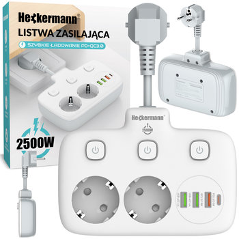 Listwa Zasilająca Heckermann Se2435 Z Ładowarką 2Xusb, 1Xusb-C - Heckermann