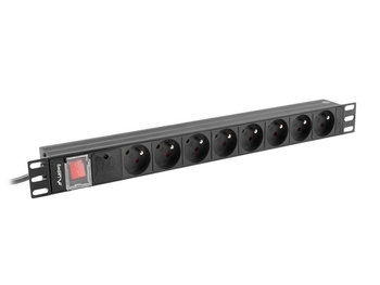 Listwa Zasilająca LANBERG Rack Pdu 19" (1u, 16a, 8x 230v Pl, 2m, Czarna) Pdu-08e-0200-bk - LANBERG