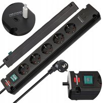 Listwa Zasilająca przedłużacz Bremounta 5 Gniazd kabel 3m USB BRENNENSTUHL