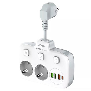 Listwa Zasilająca Przedłużacz Z Ładowarką 2X Ac, 1X Usb-C, 3X Usb - LDNIO