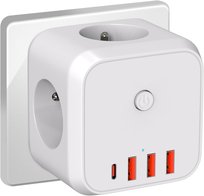 Listwa zasilająca rozdzielacz sieciowy kostka 3x AC + ładowarka 4x USB A+C